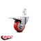 Service Caster 3 Inch Red Poly Wheel Swivel 3/4 Inch Square Stem Caster with Total Lock Brake SCC-SQTTL20S314-PPUB-RED-34 - alternate 4